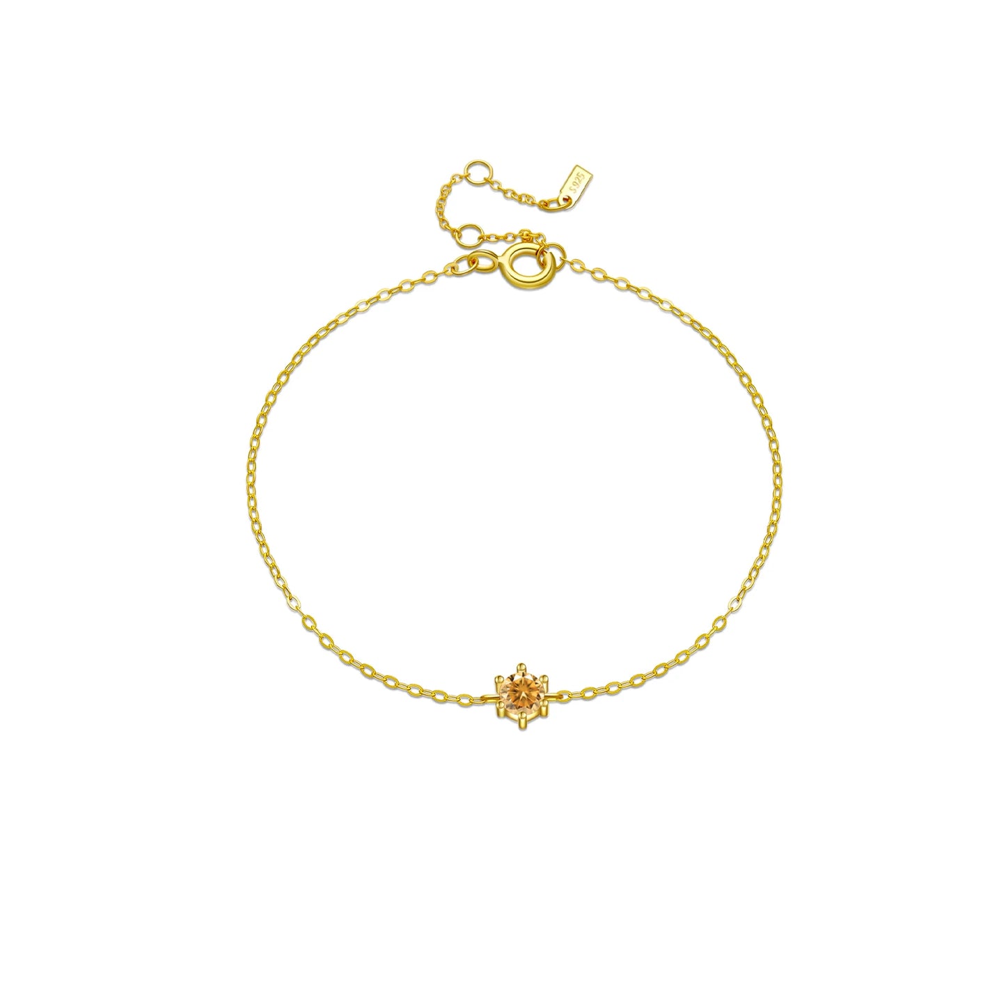 Delicate silver bracelet featuring a single round red stone set at the center.
