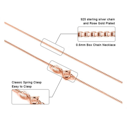 925 Sterling Silver Box Chain Necklaces 40-60cm