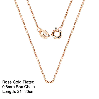 925 Sterling Silver Box Chain Necklaces 40-60cm