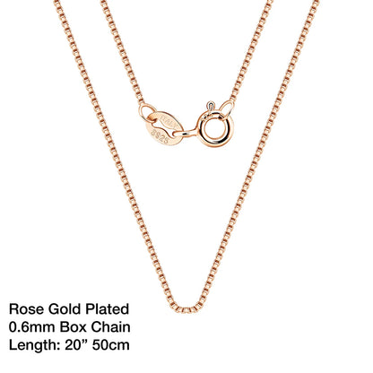925 Sterling Silver Box Chain Necklaces 40-60cm