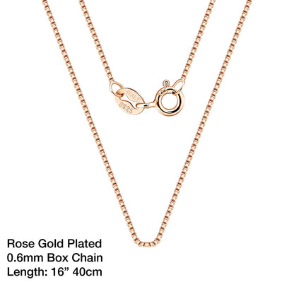 925 Sterling Silver Box Chain Necklaces 40-60cm